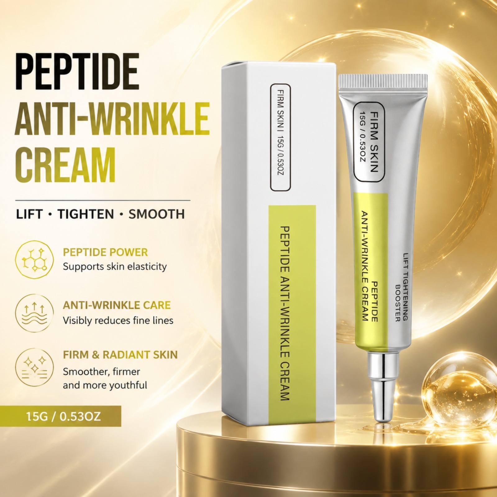 Eye Cream Peptide - ครีมบำรุงผิวหน้าเปปไทด์เรตินอล ช่วยยกกระชับ ลดเลือนริ้วรอย บำรุงผิวให้ชุ่มชื้น สำหรับผิวรอบดวงตา ใบหน้า